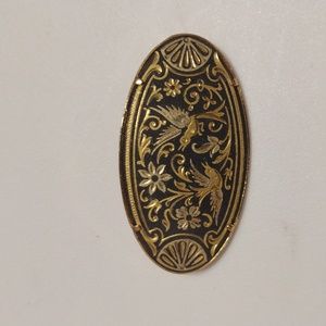 Vintage Damascene Bar Brooch